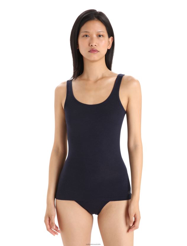 Icebreaker Women Merino Siren Tank TopMidnight Navy 80BXXP532 Clothing
