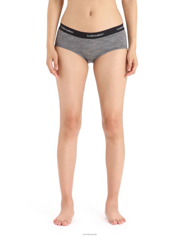 Icebreaker Women Merino Sprite Hot PantsGritstone Heather/Black 80BXXP547 Clothing